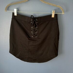Forever 21 Black Skirt With Lace Up Front